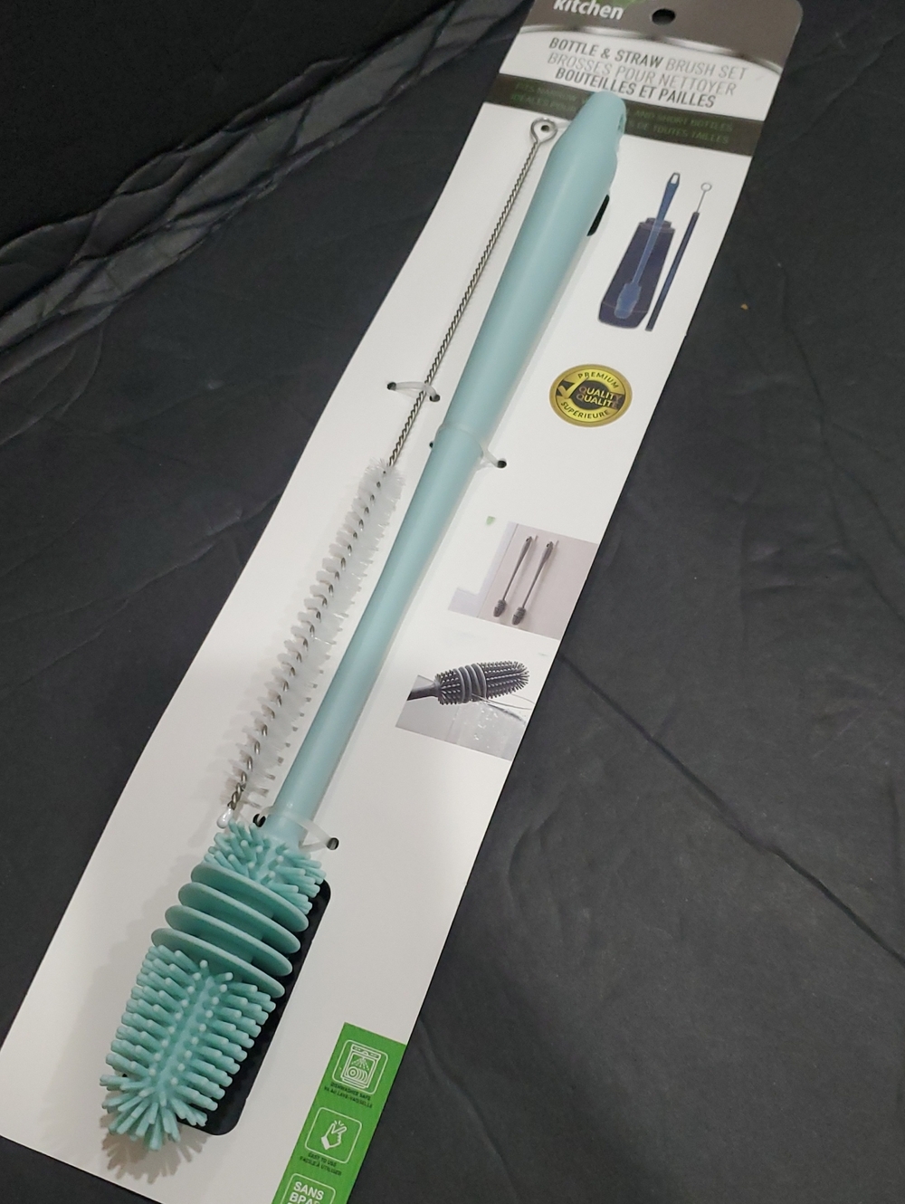 2piece mint green silicon bottle and straw brush cleaning set brand‎ new